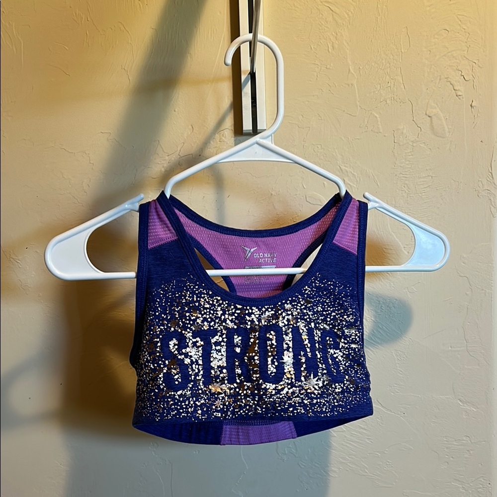 Old Navy Blue and Purple Camisole with Glitter Accents